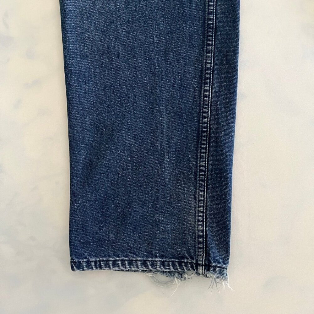 Boxer Vintage Straight Leg Dark Wash Distressed Denim Jeans - Picture 4 of 8